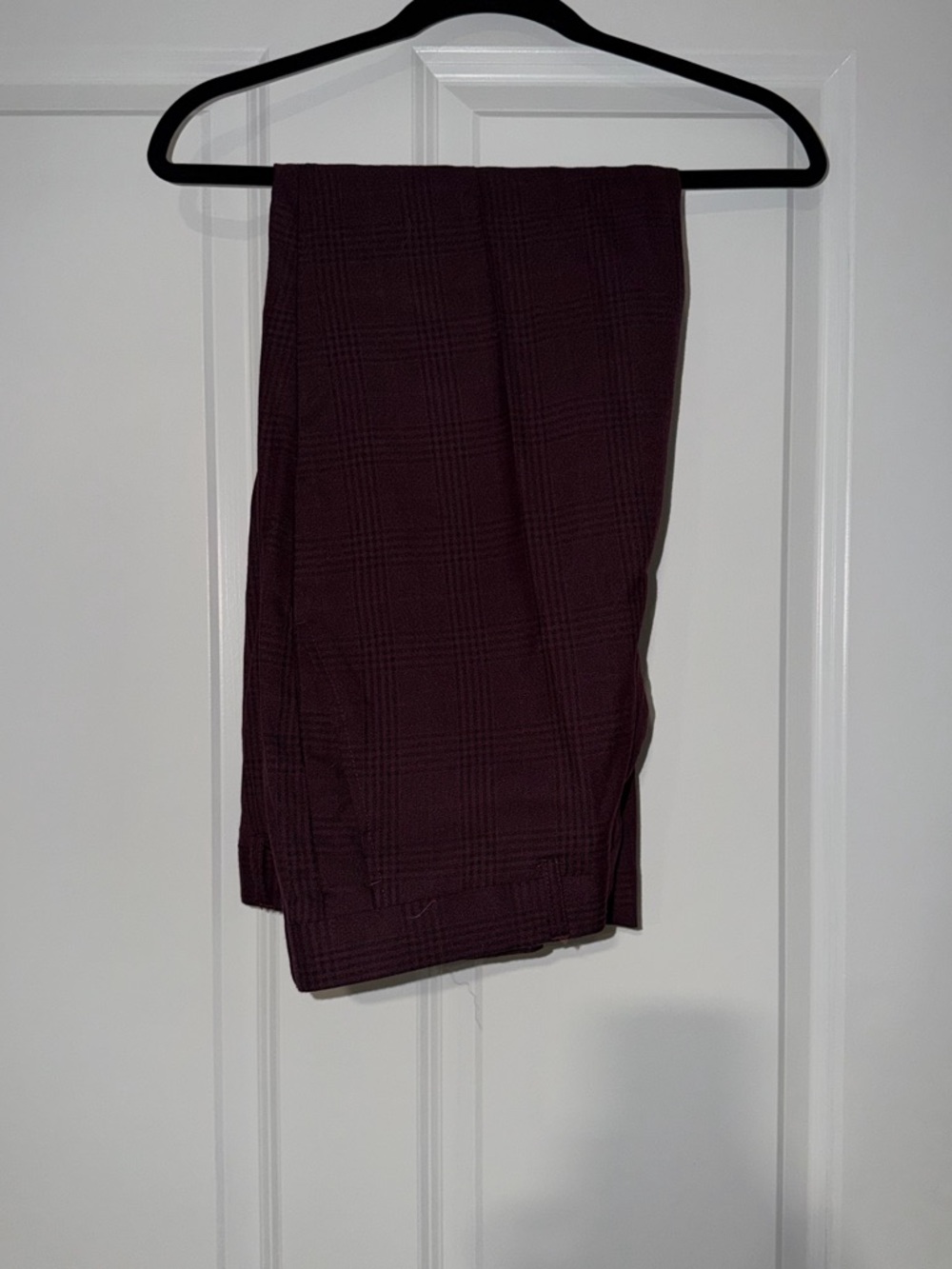 Men's Dress Pants - Deep Burgundy Plaid
